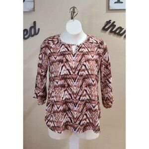 Size 18/20W EST. 1946 Shades of Brown Stretch Top